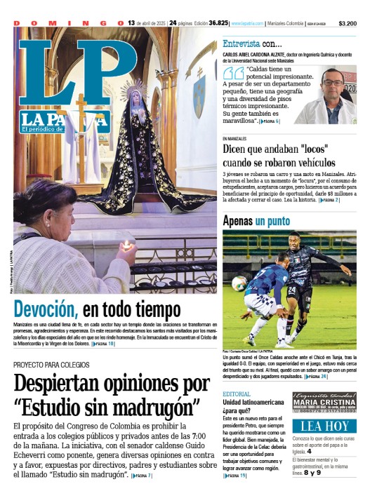 Portada 13 de abril del 2025