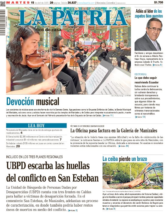 Portada 15 de abril del 2025