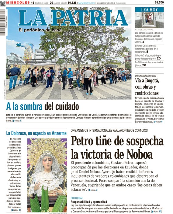 Portada 16 de abril del 2025