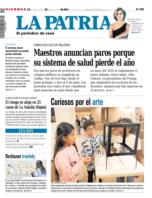 Portada 23 de mayo del 2025