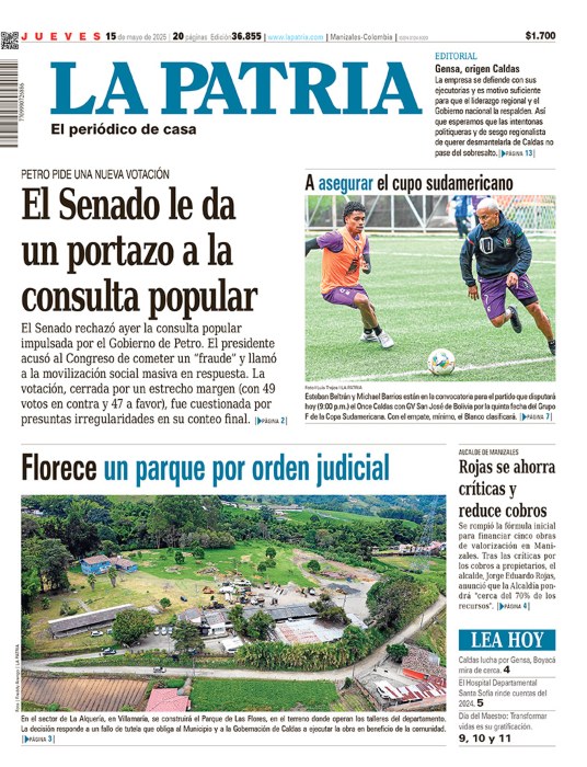 Portada 15 de mayo del 2025