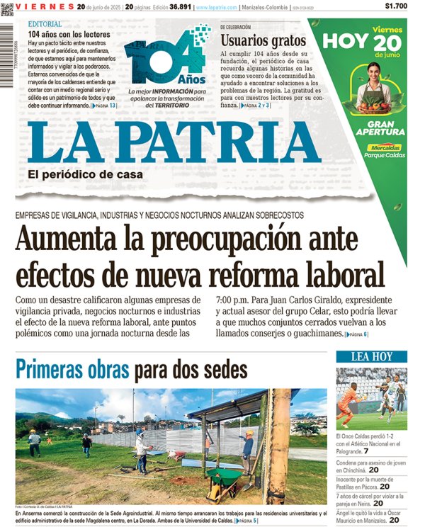 Portada 20 de junio del 2025