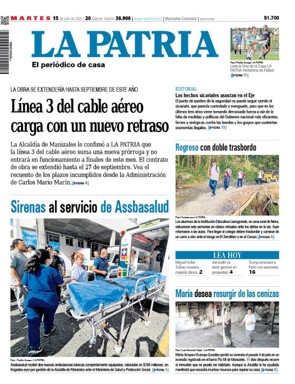 Portada 15 de julio del 2025