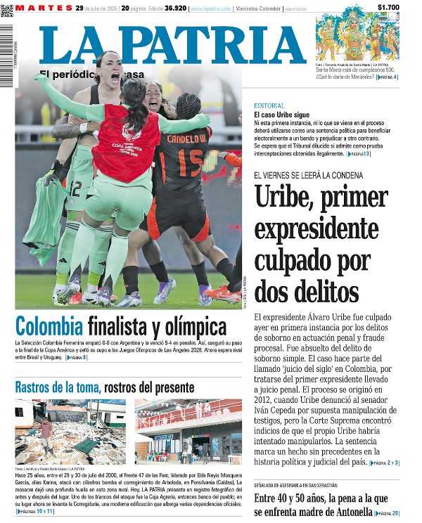 Portada 29 de julio del 2025