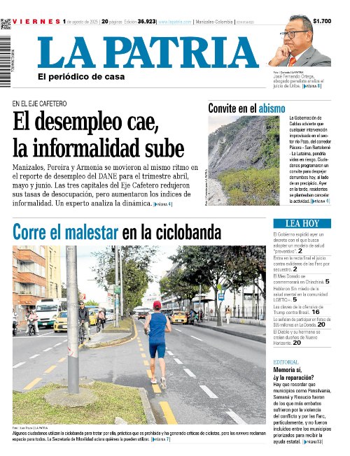 Portada 1 de agosto del 2025