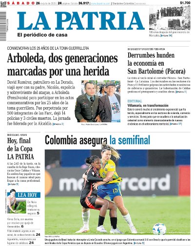 Portada 26 de julio del 2025