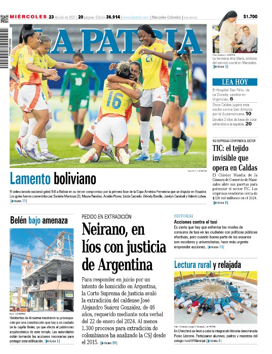 Portada 23 de julio del 2025