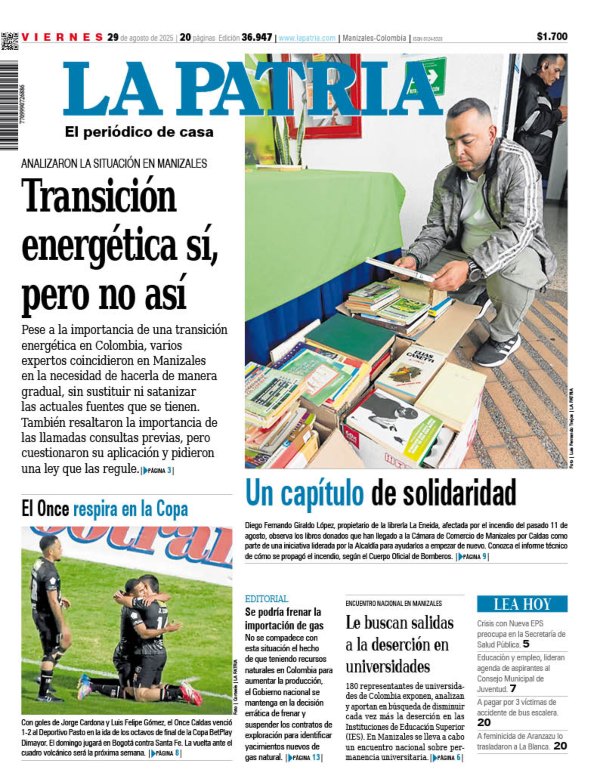 Portada 29 de agosto del 2025