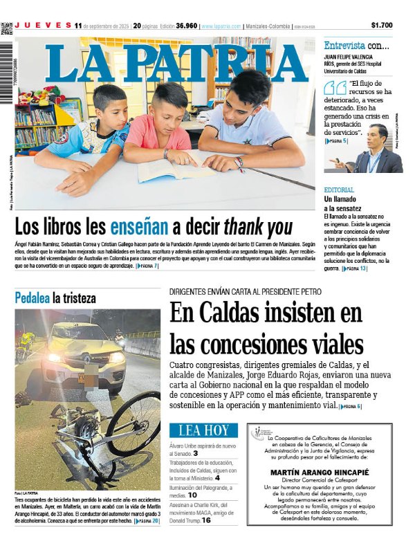 Portada 11 de septiembre del 2025