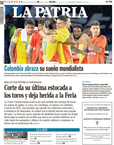 Portada 5 de septiembre del 2025