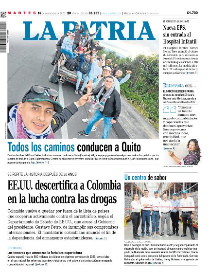 Portada 16 de septiembre del 2025