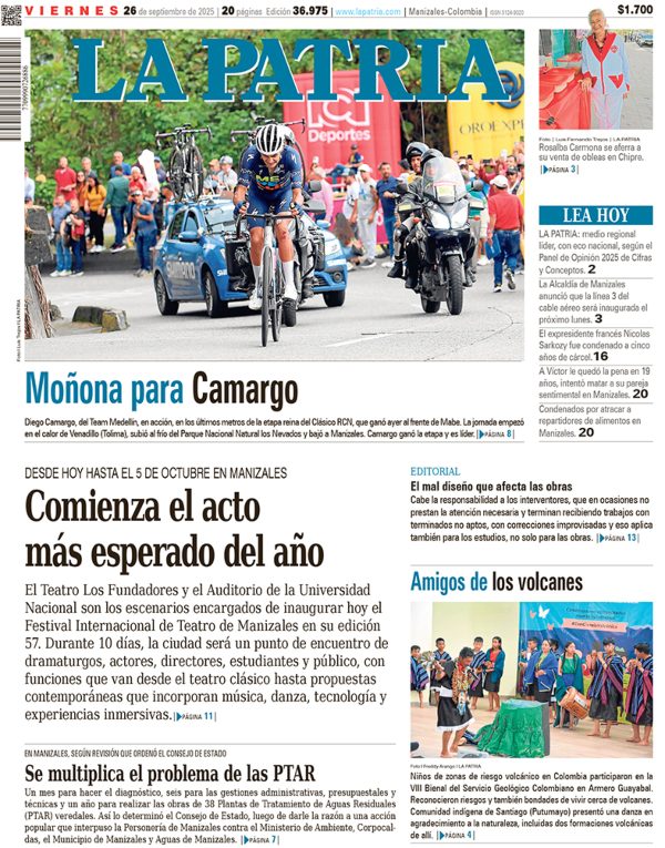 Portada 26 de septiembre del 2025