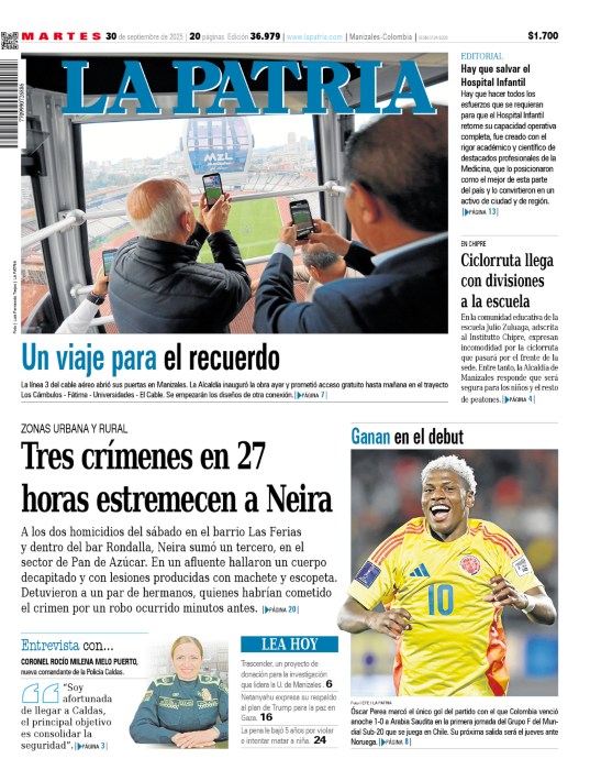 Portada 30 de septiembre del 2025