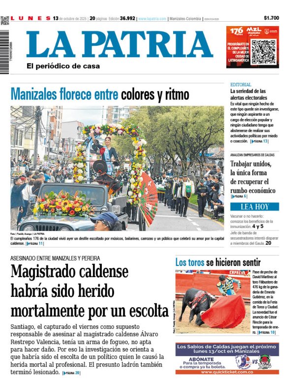 Portada 13 de octubre del 2025