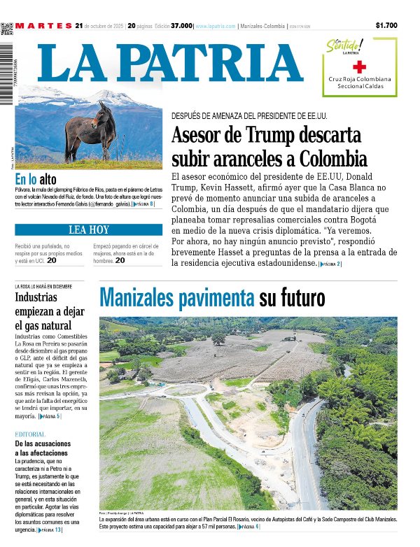 Portada 21 de octubre del 2025