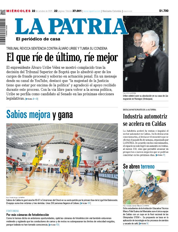 Portada 22 de octubre del 2025