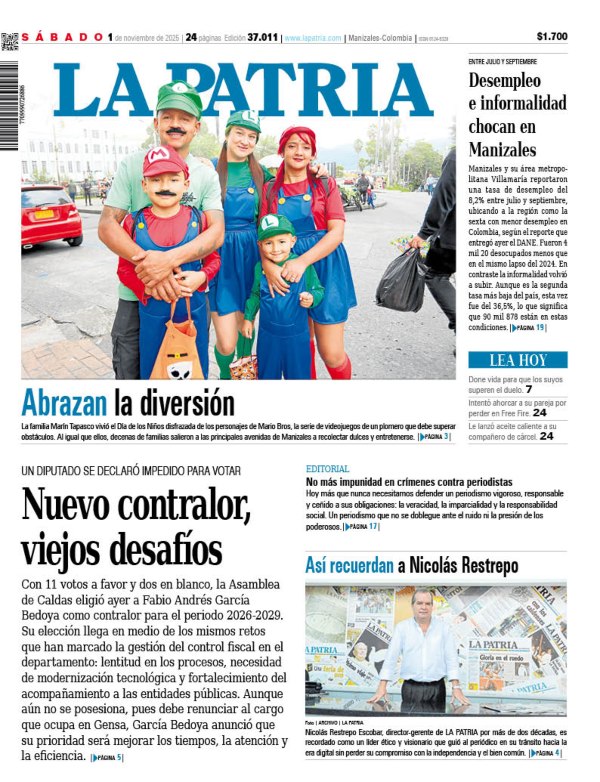 Portada 1 de noviembre del 2025