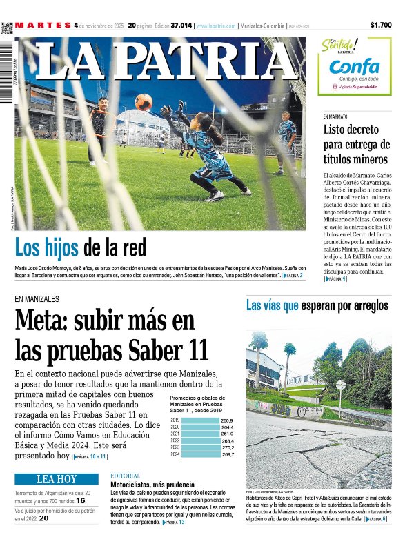 Portada 4 de noviembre del 2025