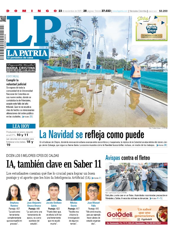 Portada 23 de noviembre del 2025