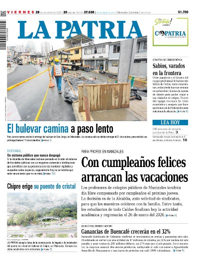 Portada 28 de noviembre del 2025