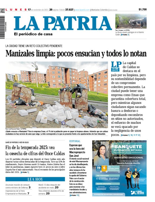 Portada 17 de noviembre del 2025