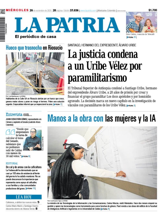 Portada 26 de noviembre del 2025