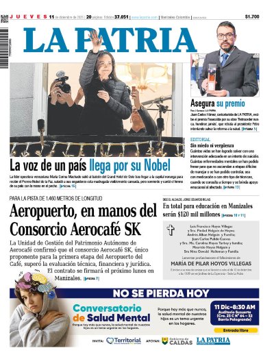 Portada 11 de diciembre del 2025