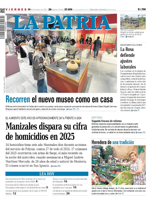 Portada 19 de diciembre del 2025