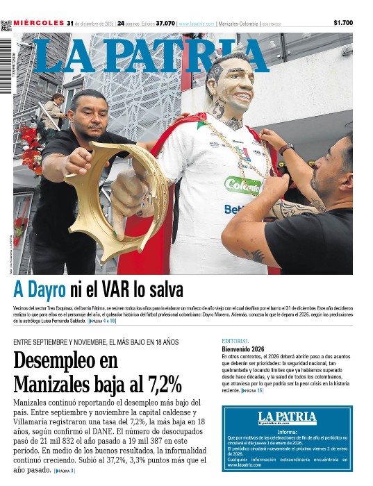 Portada 31 de diciembre del 2025