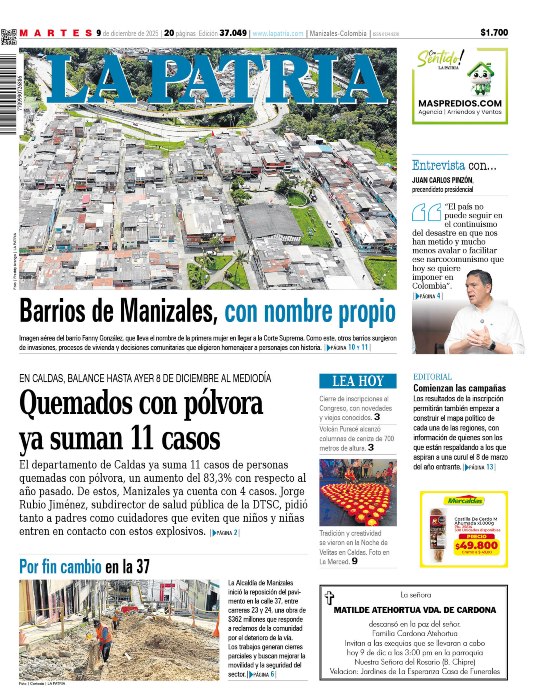 Portada 9 de diciembre del 2025