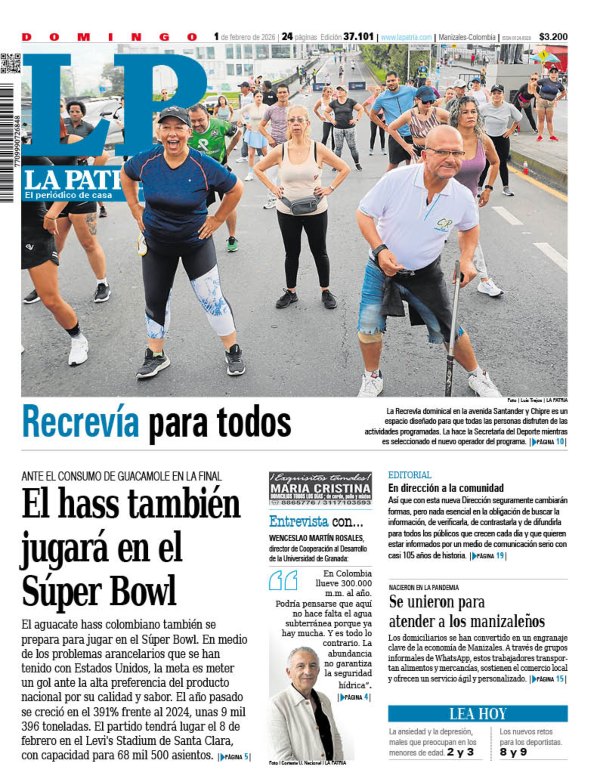 Portada 1 de febrero del 2026