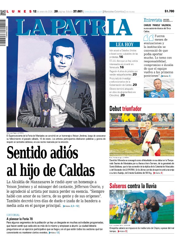 Portada 12 de enero del 2026