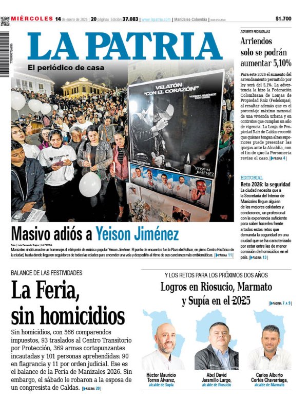 Portada 14 de enero del 2026