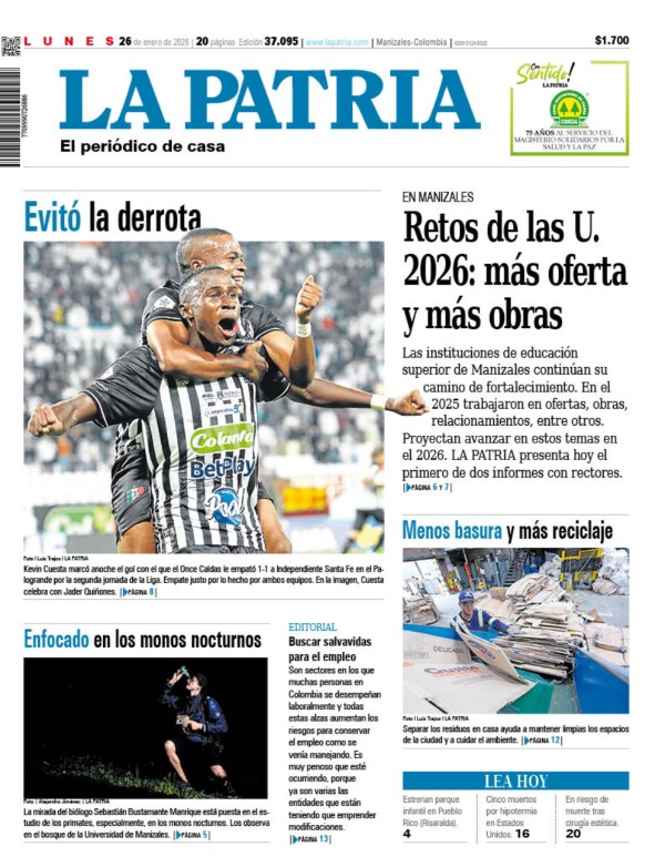 Portada 26 de enero del 2026