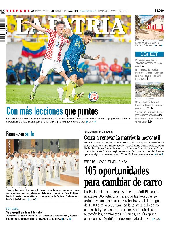 Portada 27 de marzo del 2026