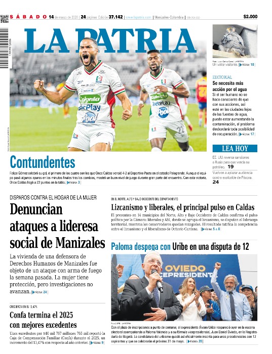 Portada 14 de marzo del 2026