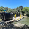 El servicio de transporte flotante estaba operando hace una semana sobre el río La Vieja.