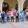 Plantón de docentes este viernes al frente de la sede de la Secretaría de Educación de Caldas. 