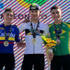 El caldense Juan David Restrepo (izquierda), en el podio del Panamericano de Ciclismo en Sao José dos Campos (Sao Paulo, de Brasil), en donde ganó medalla de plata.