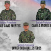 Los tres soldados muertos en combate en el Cauca.