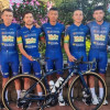El grupo deportivo de la Alcaldía de Manizales 100% Huevos Gobernación de Caldas, participante en la Vuelta a Colombia.