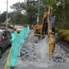 Intervención en la calzada de la avenida Paralela de Manizales este martes (30 de julio).