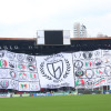 El tifo que exhibió la barra Holocausto Norte o la Banda del Eje el domingo pasado en el Palogrande. 