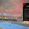 "No es miedo al clásico, es asco a su gente": el mensaje de la pancarta que exhibió la barra del Deportivo Pereira en el clásico con el Once Caldas.