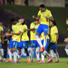 Los jugadores de Brasil celebran la clasificación a cuartos de final del Mundial Sub-17 luego de eliminar a Francia.