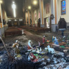 Así quedó por dentro la parroquia Nuestra Señora de la Valvanera, en Pereira, luego del incendio que se presentó en la zona donde está ubicado el pesebre.