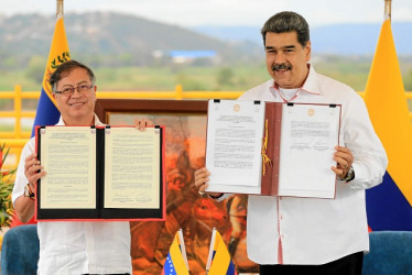 Los presidentes de Colombia, Gustavo Petro, y de Venezuela, Nicolás Maduro, ratificaron el jueves el buen momento de la relación bilateral. 