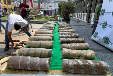 Marihuana incautada en la vía a Cambía