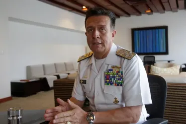 El comandante de la Armada de Colombia, almirante Francisco Cubides