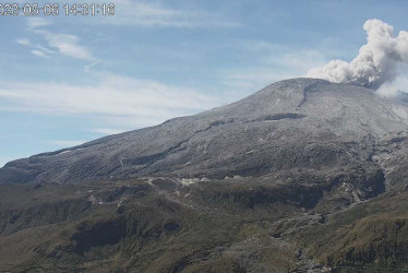 Así lucía en la mañana de este sábado el volcán Nevado del Ruiz.